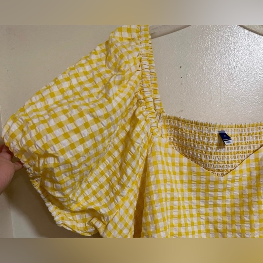 Old Navy Fit & Flare Puff Sleeve Seersucker All Day Mini Swing Dress Women 4X - Picture 5 of 9